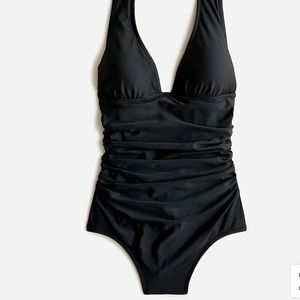 J Crew Ruched V-Neck D-Cup Swimsuit